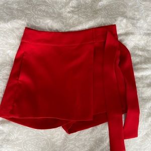 NWT Lucy Paris Red Tie Side Skirt Skort Size XS